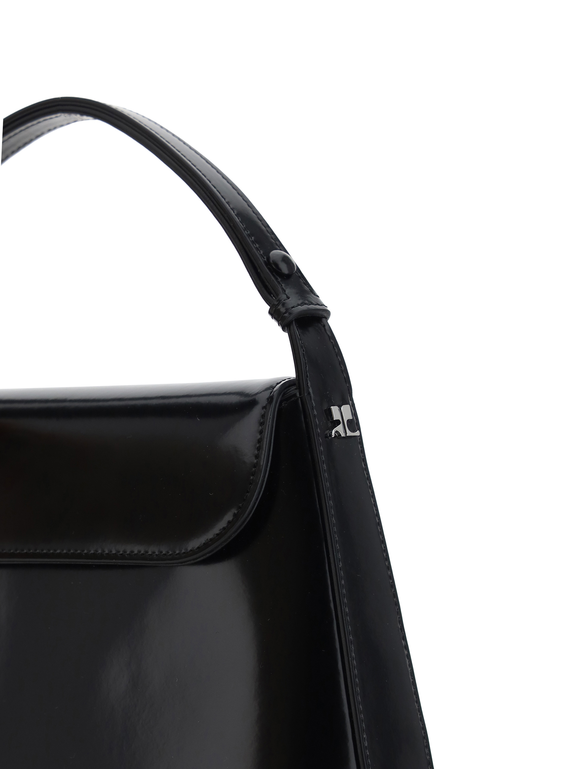 Courrèges Flip Handbag In Black