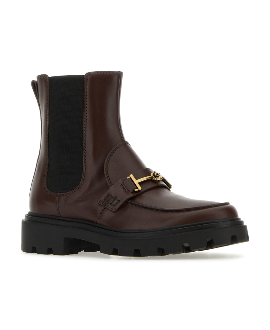 Tod's Round-headed Logo Short Boots In Black