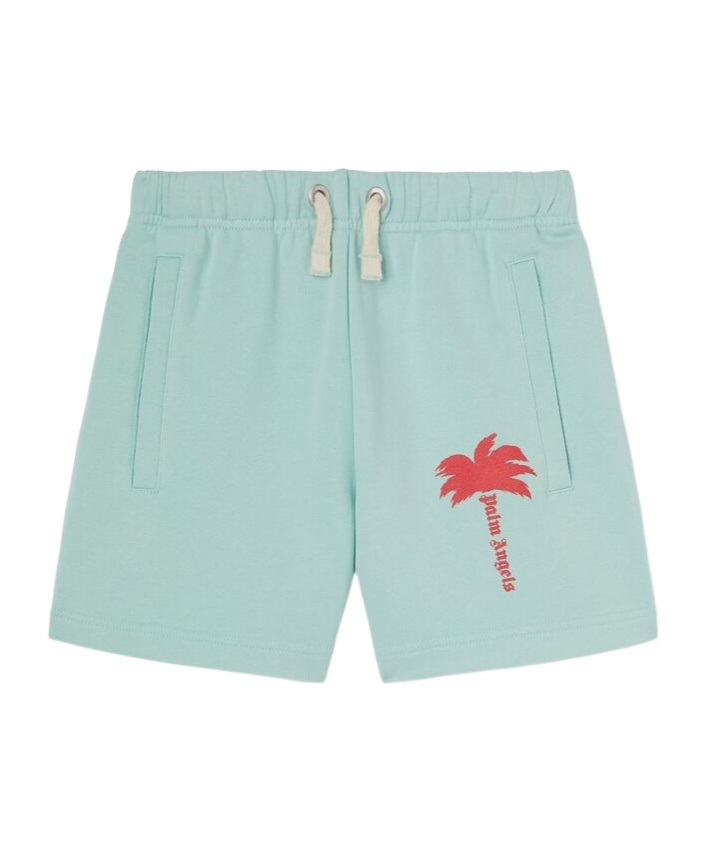 Palm Angels Printed Track Shorts In Green