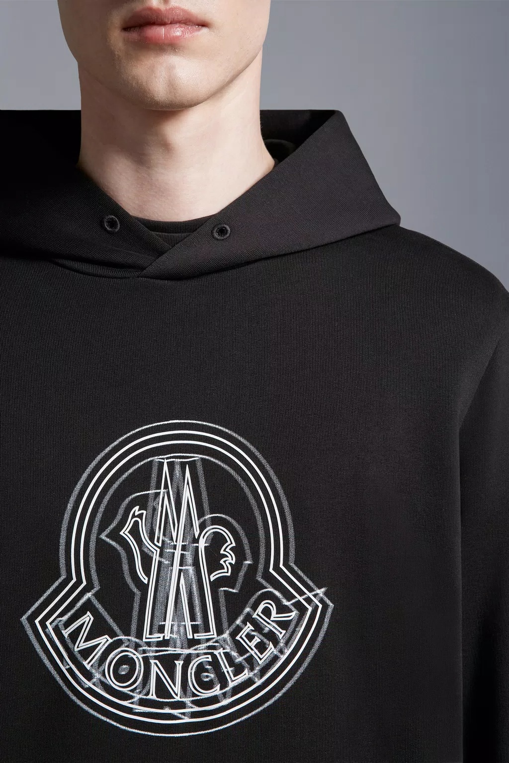 Moncler Hooded Sweater Kangaroo Pocket In Black