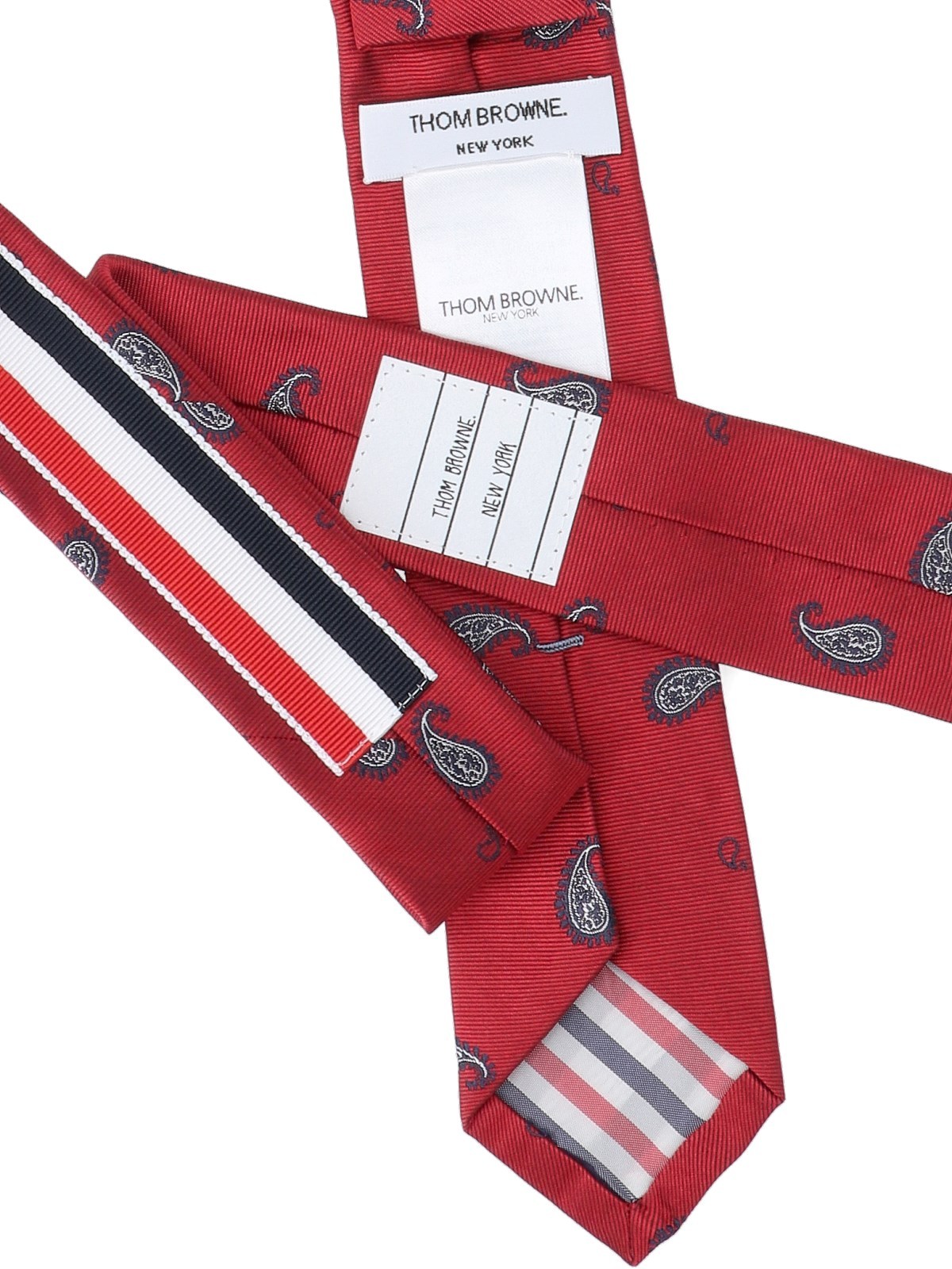 Shop Thom Browne Paisley Tie In Red