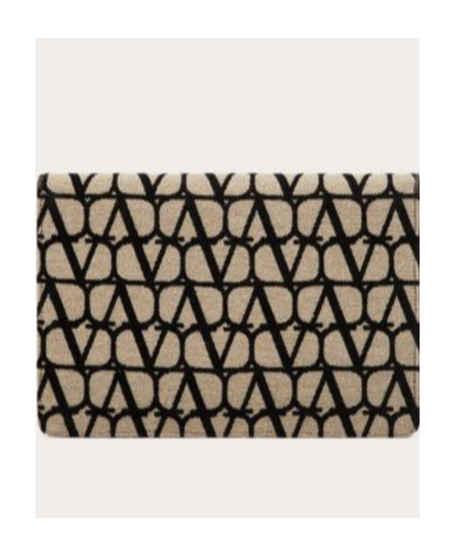 Valentino Toile Iconographe Clutch Bag In Black