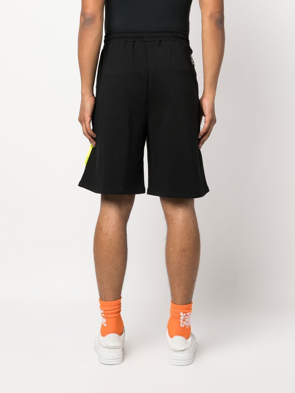 Barrow Signature Waistband Wide-leg Shorts In Black
