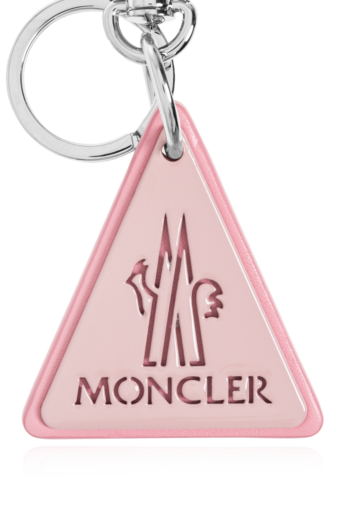 Moncler Logo Keychain In Pink