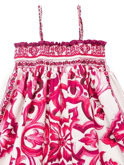 DOLCE & GABBANA MAJOLICA PRINTED COTTON POPLIN DRESS