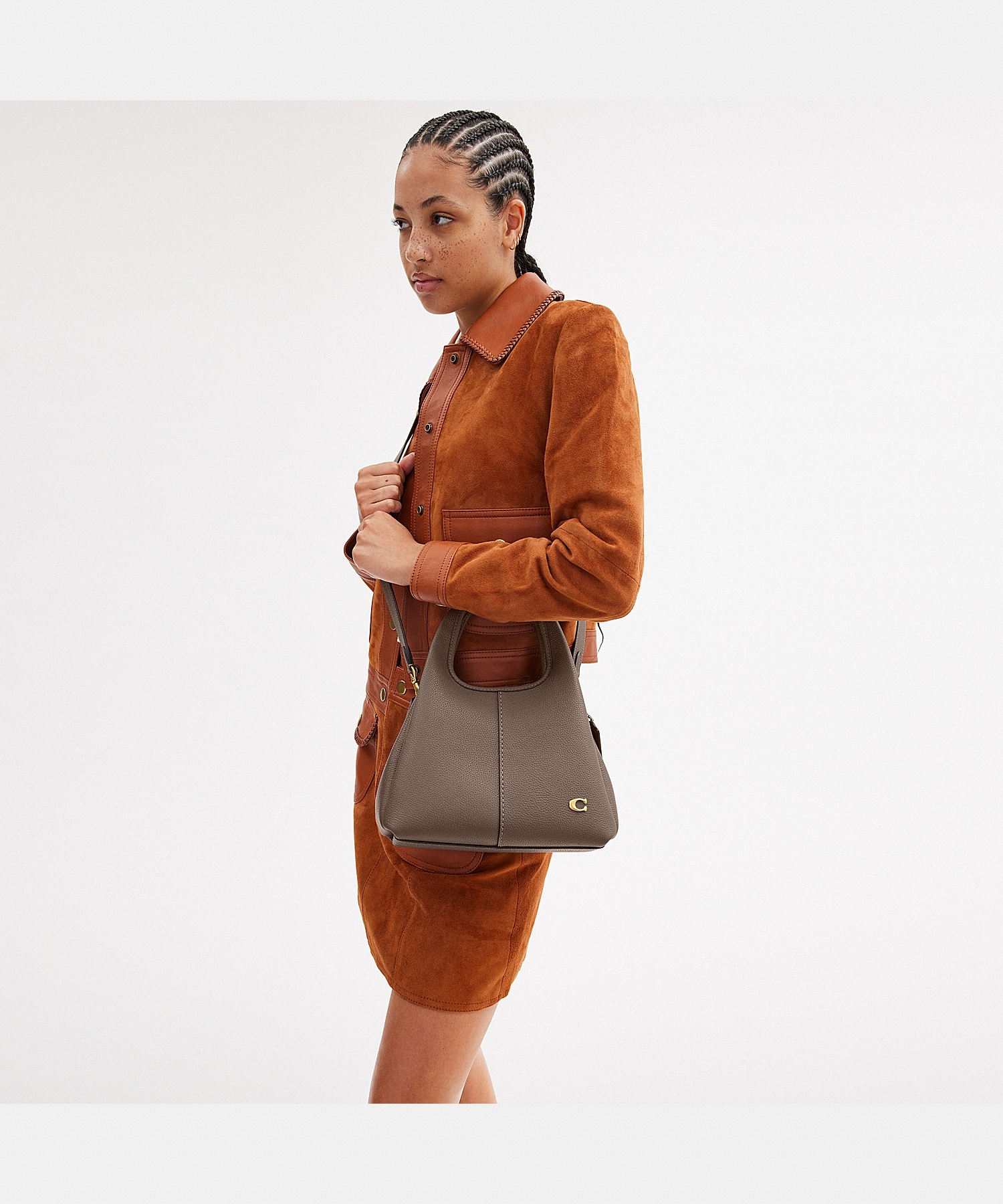 Coach Lana Pebbled-leather Tote Bag In Brown