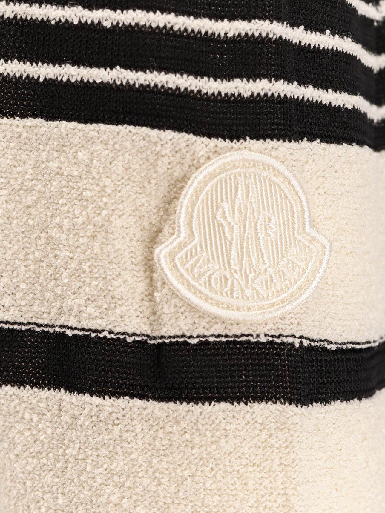 Moncler Stripe Long-sleeve Midi Dress In Nude