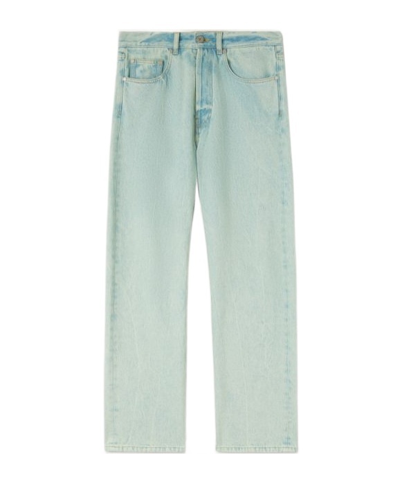 Palm Angels Overdyed Straight Leg Jeans In Green
