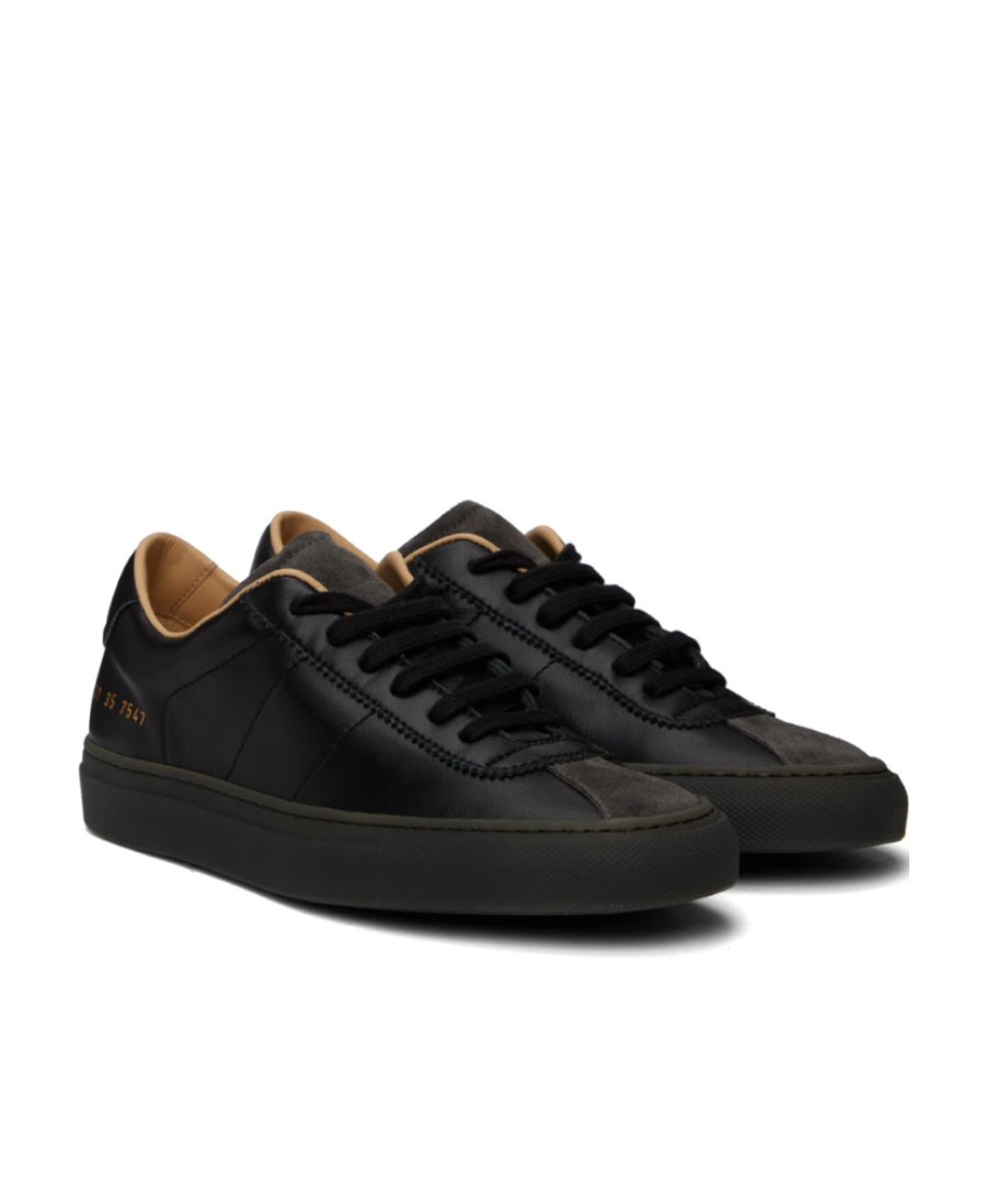 Common Projects Front Strapped Low-top Casual Shoes In Black