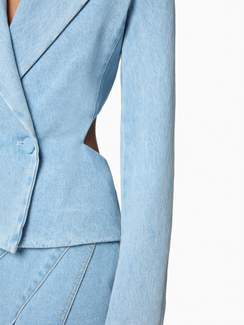 Nina Ricci Cut Out-detail Denim Blazer In Multi