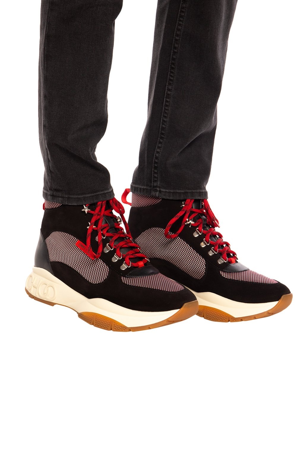 Jimmy Choo Inca Stitching High-top Leisure Sneakers In Animal Print