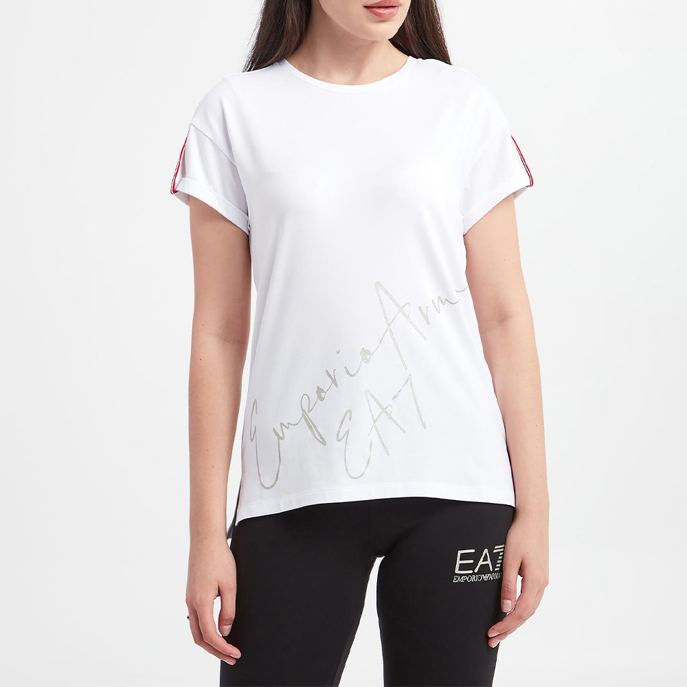 EA7 STRIPED SHORT-SLEEVED T-SHIRT 