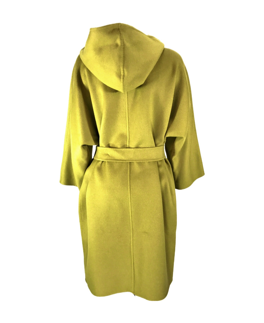 Max Mara Long-sleeved Lace-up Coat In Green