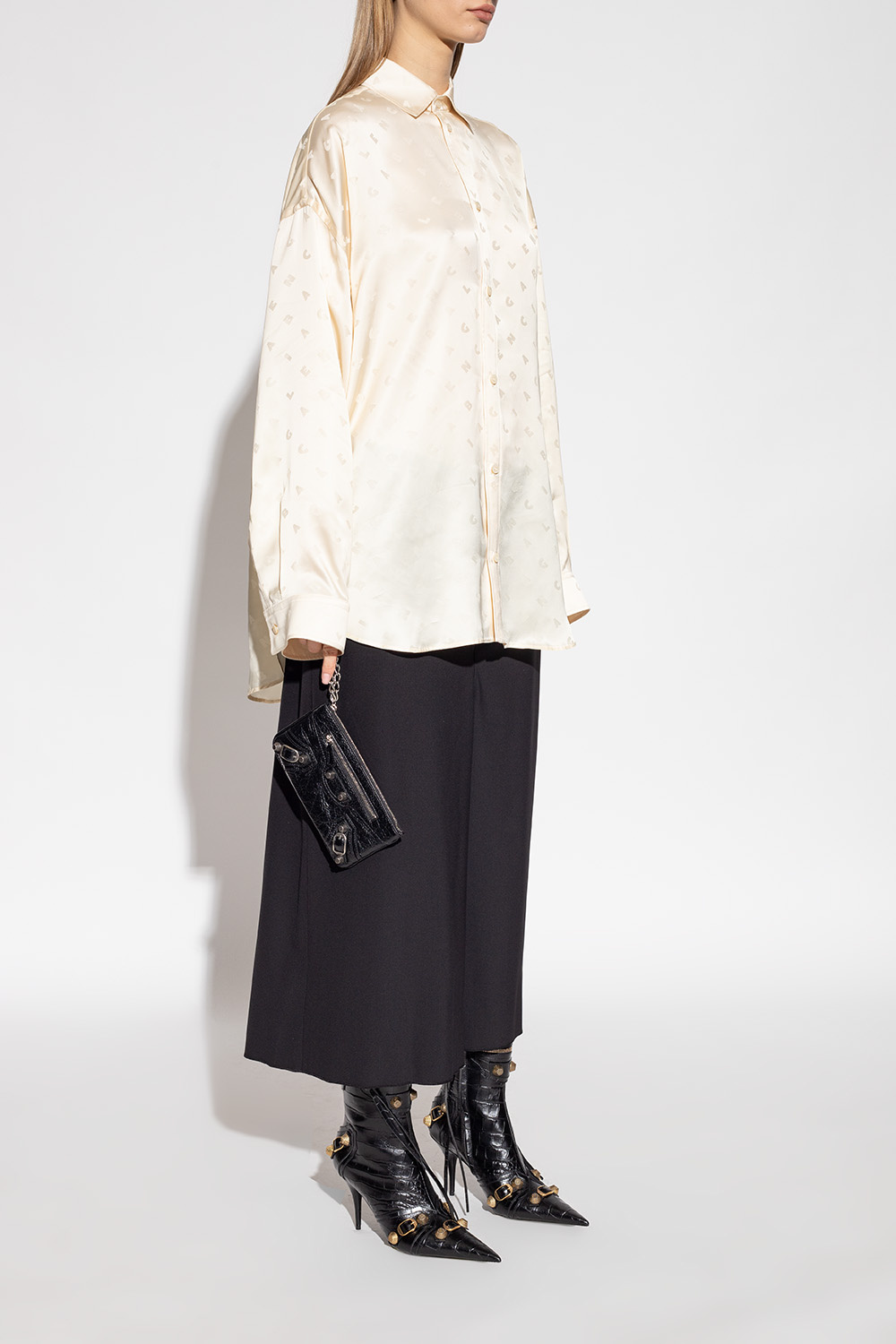 Balenciaga Cagole 50 Ankle Boots In Lamb Leather In Black