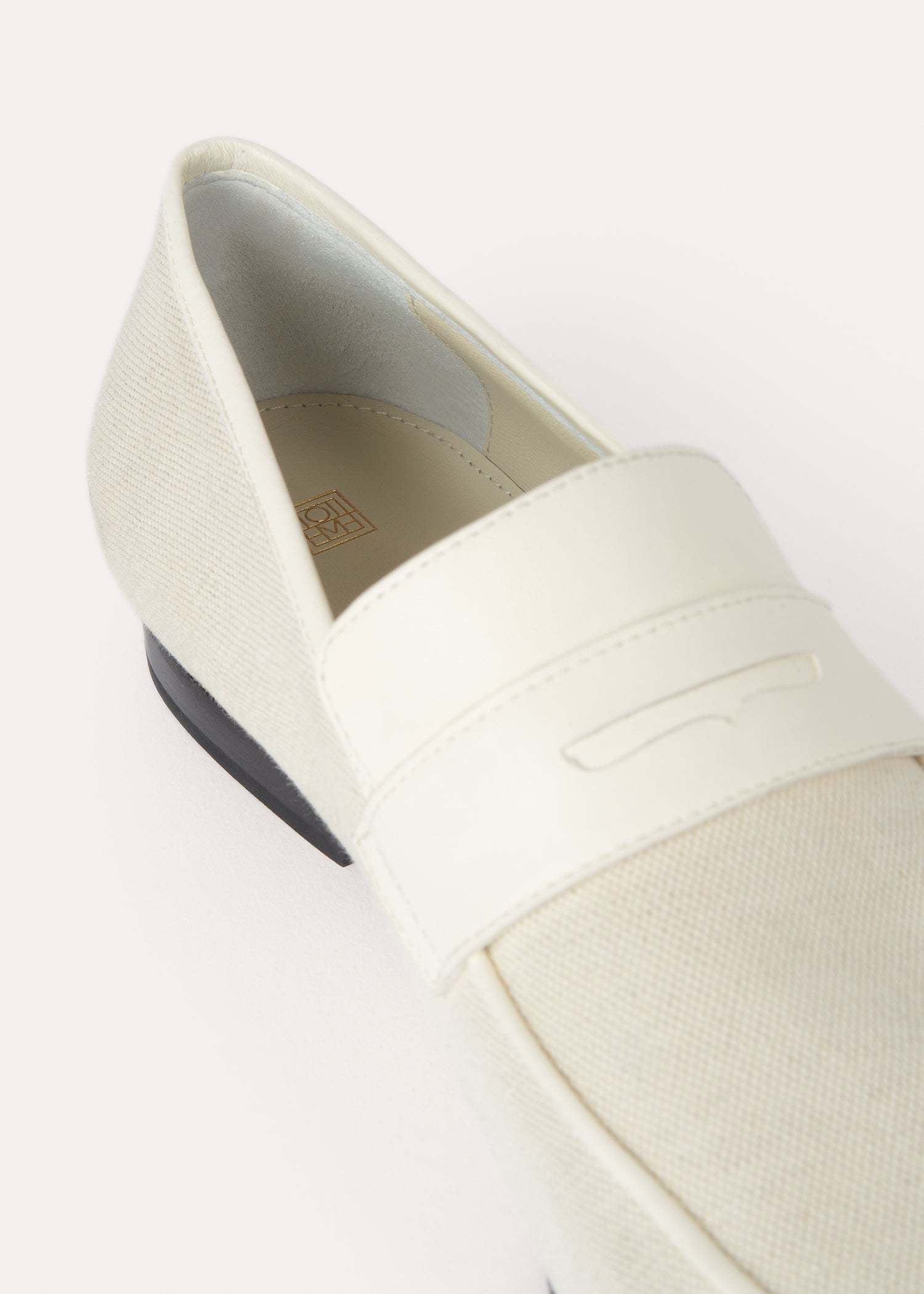 Totême The Canvas Penny Loafers In White