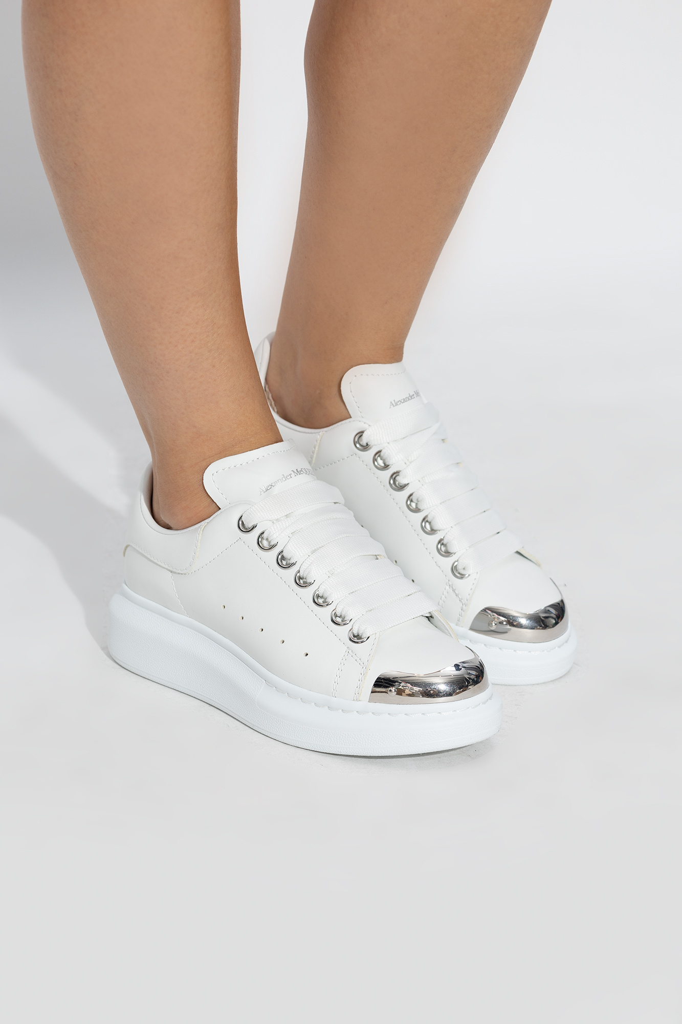 Alexander Mcqueen Oversized Lace-up Sneakers In White
