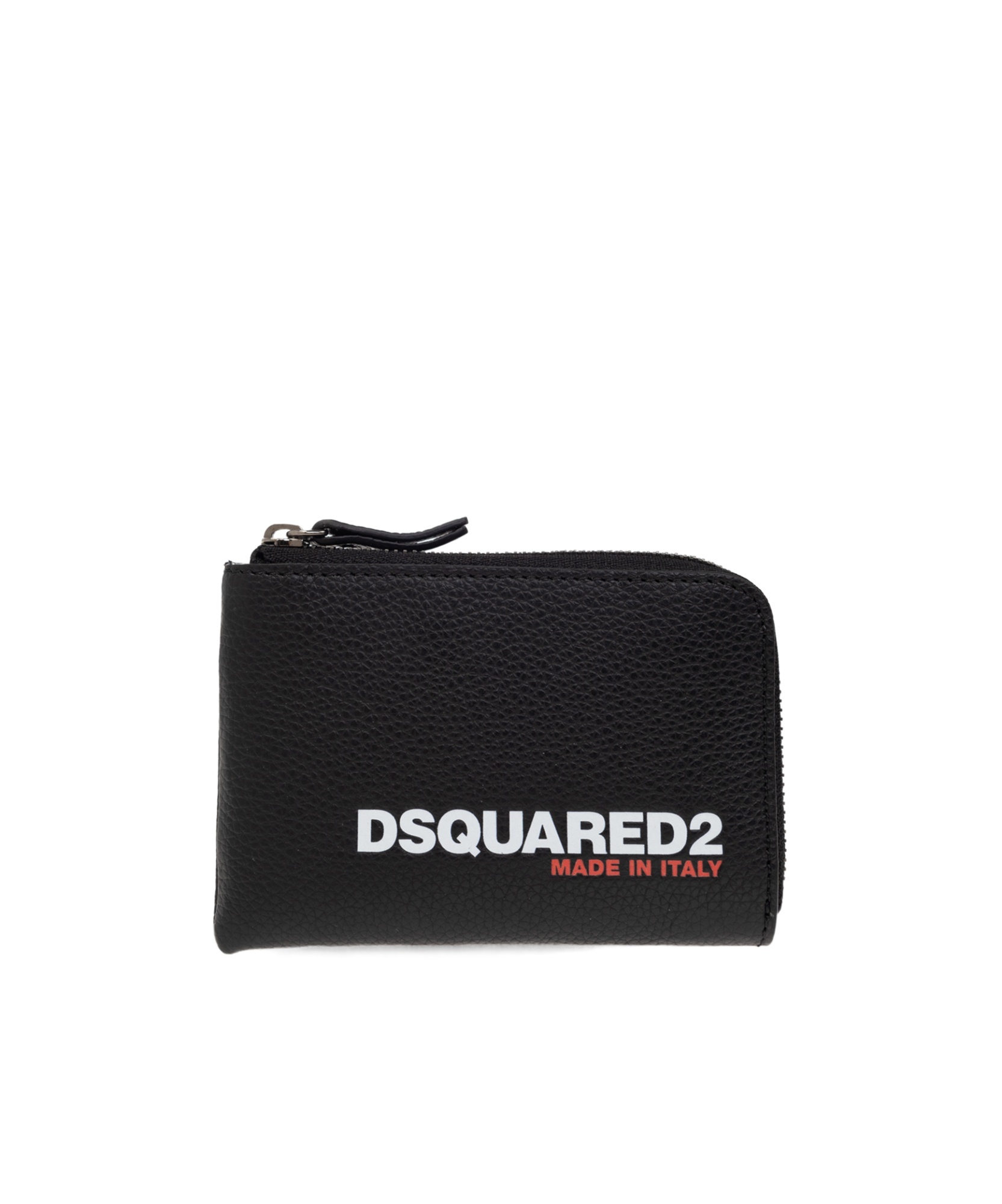 Dsquared2 Logo-print Zip-up Wallet In Black