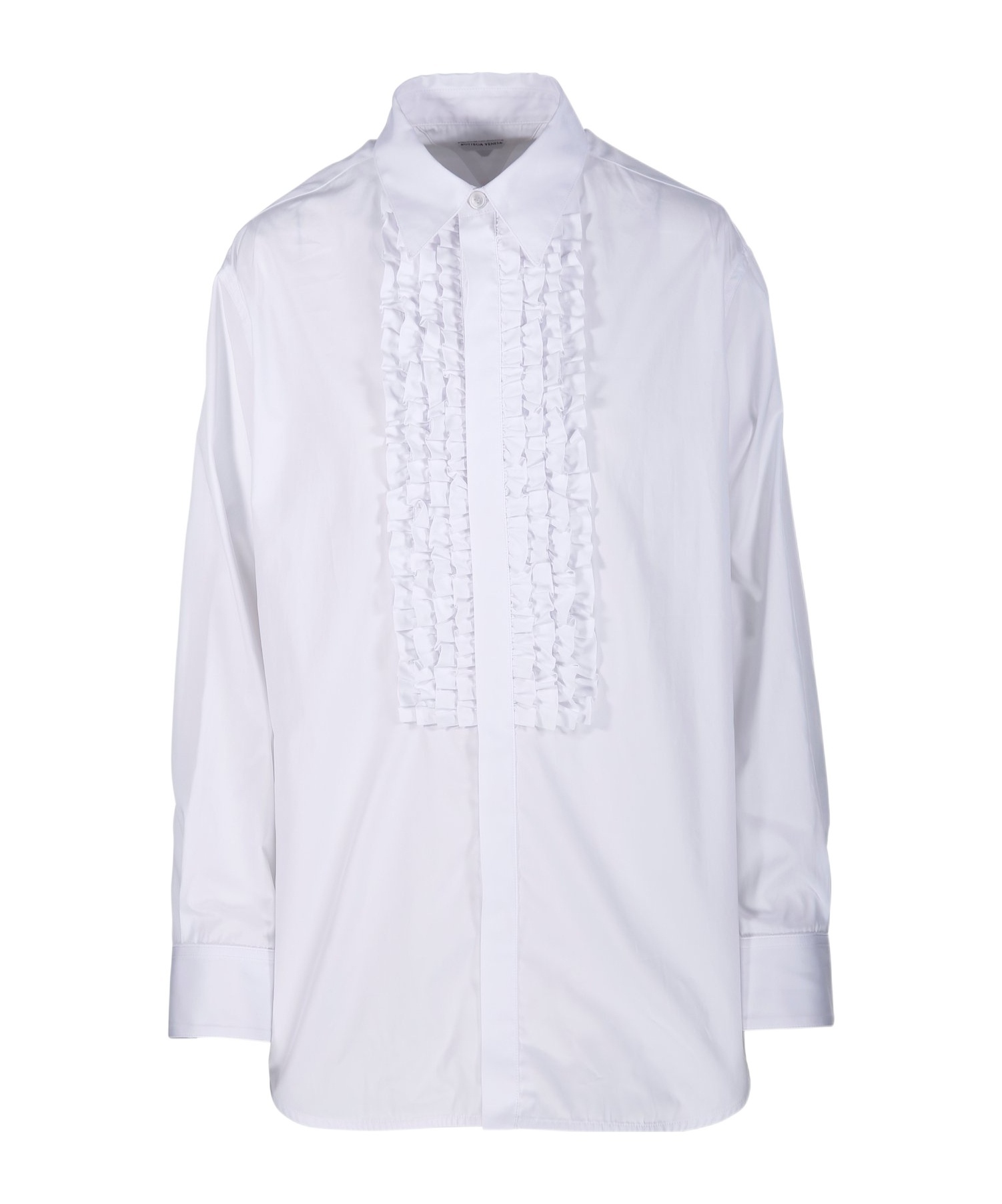 Bottega Veneta Ruffled Detail Shirt In White