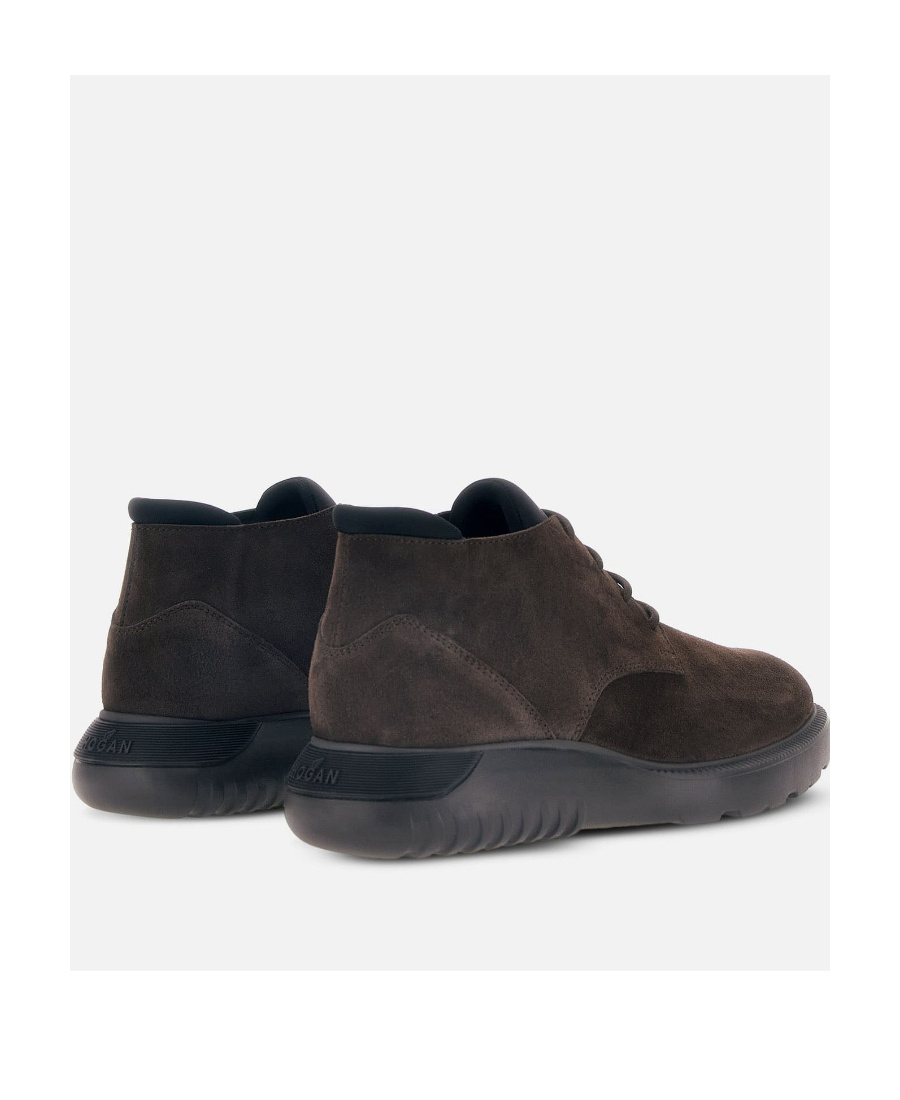 Hogan Lace-up Ankle Boots In Black