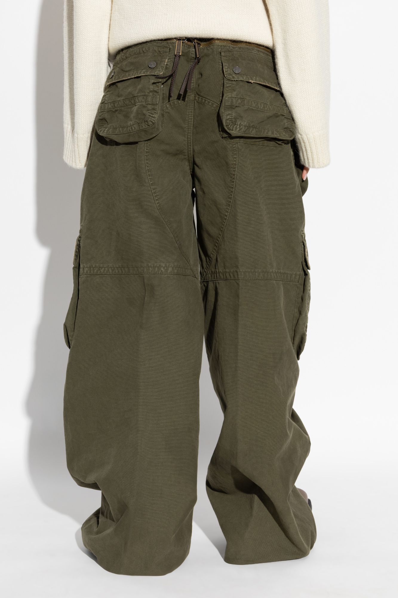Dsquared2 Mid-rise Cotton Cargo Trousers In Green