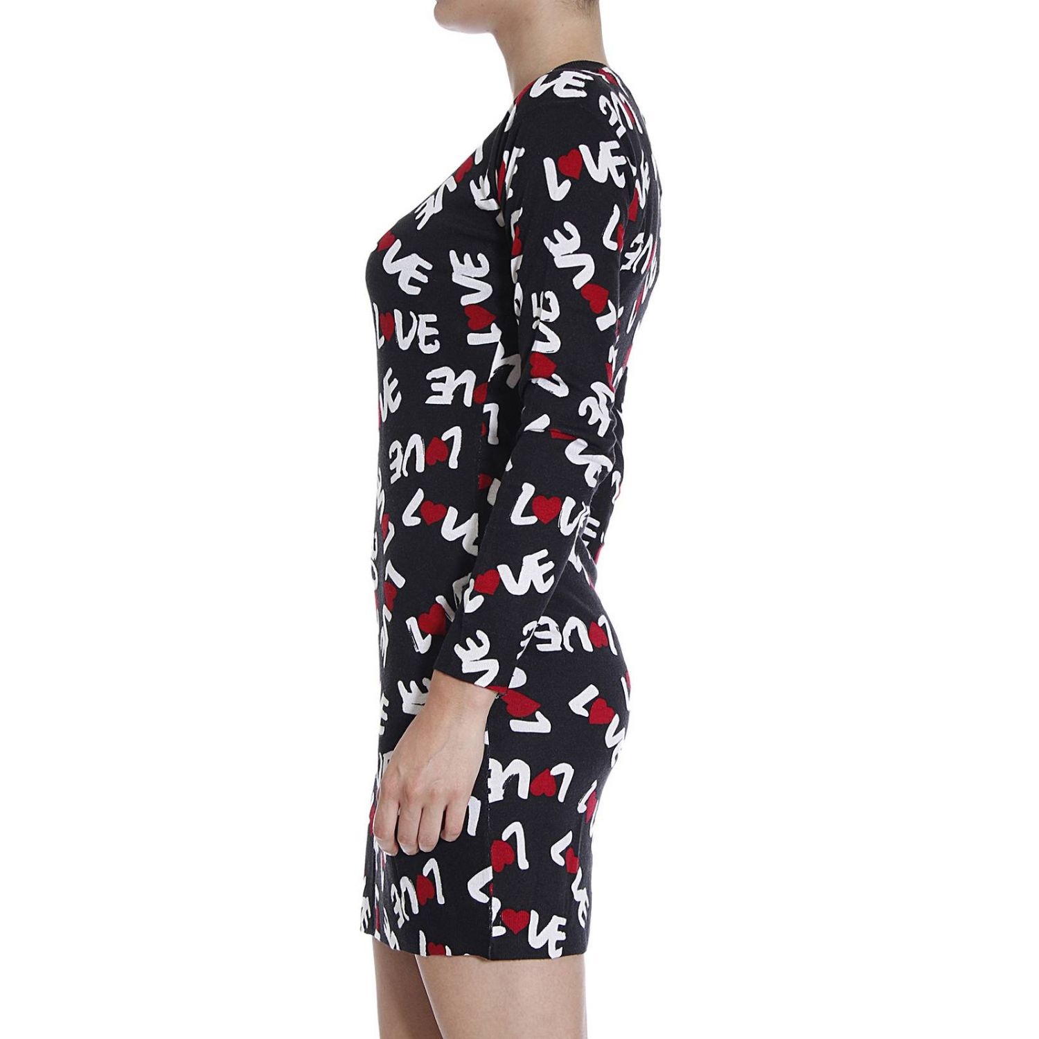 Moschino Printed Dress In Black