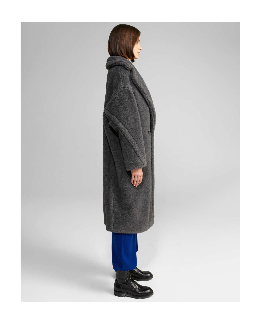 Max Mara Teddy Bear Icon Coat In Gray
