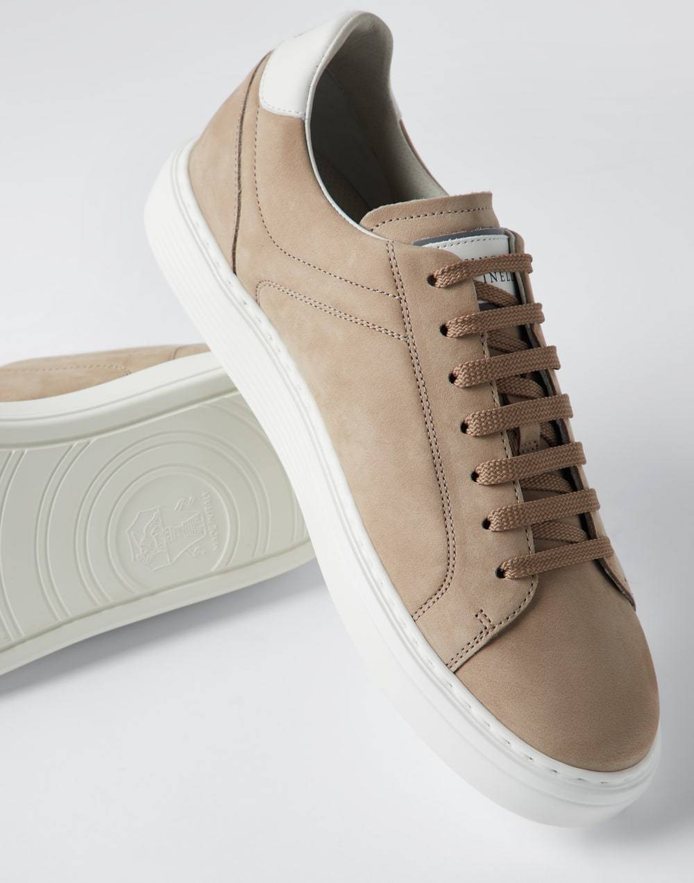 Brunello Cucinelli Nubuck Sneakers In Nude