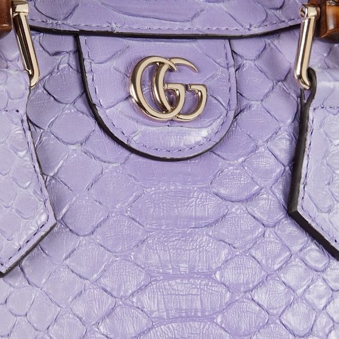 Gucci Diana Small Python Tote Bag In Purple