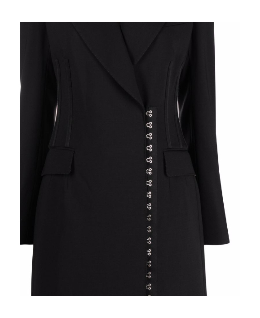 Dolce & Gabbana Side-fastening Virgin Wool Coat In Black