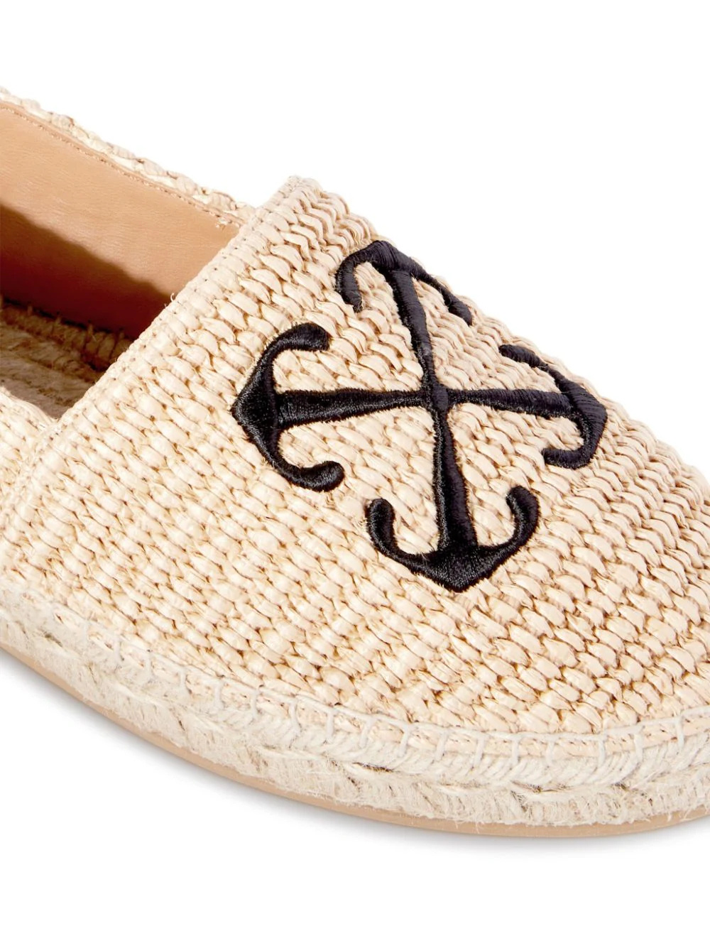 Shop Off-white Arrow Raffia Espadrilles In Nude