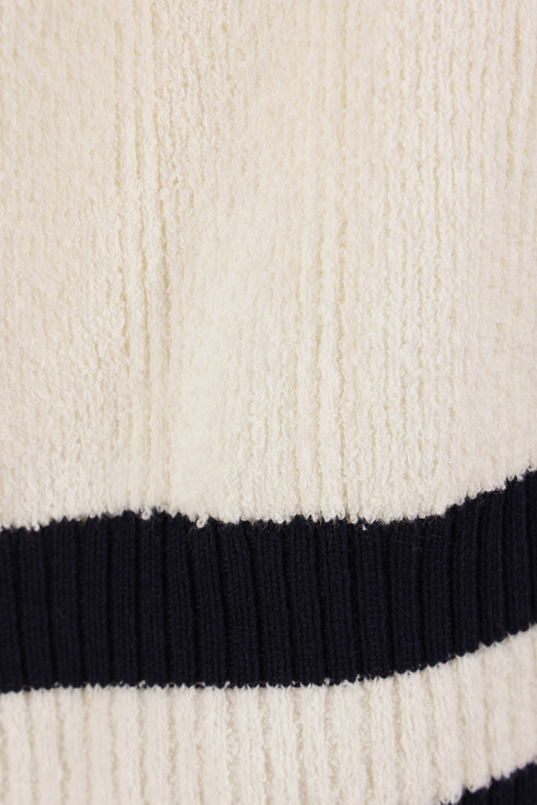 Golden Goose Women's Short-sleeved Sweater In Vintage White With Blue Rib Knit In White