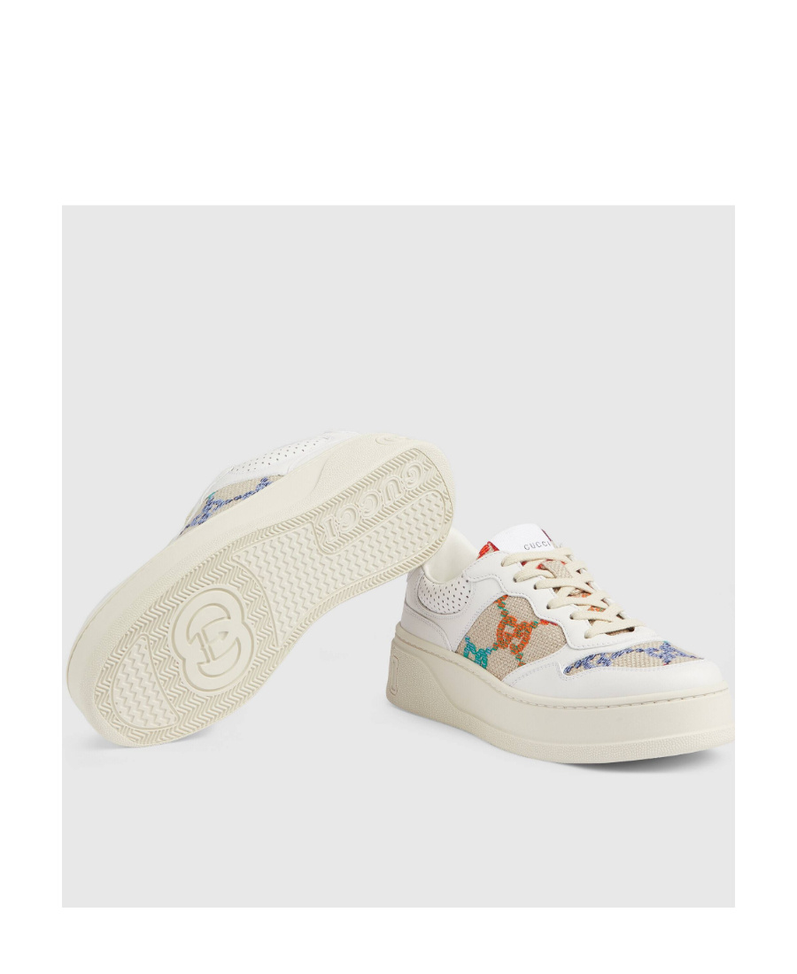 Gucci White Multi-color Sneakers For Women In White