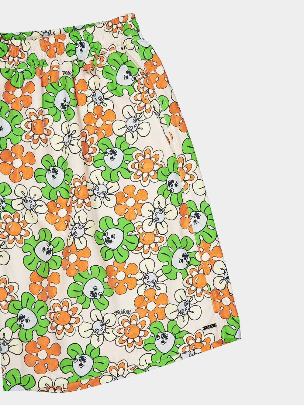 Marni Floral Graphic-print Swim Shorts In Multicolor