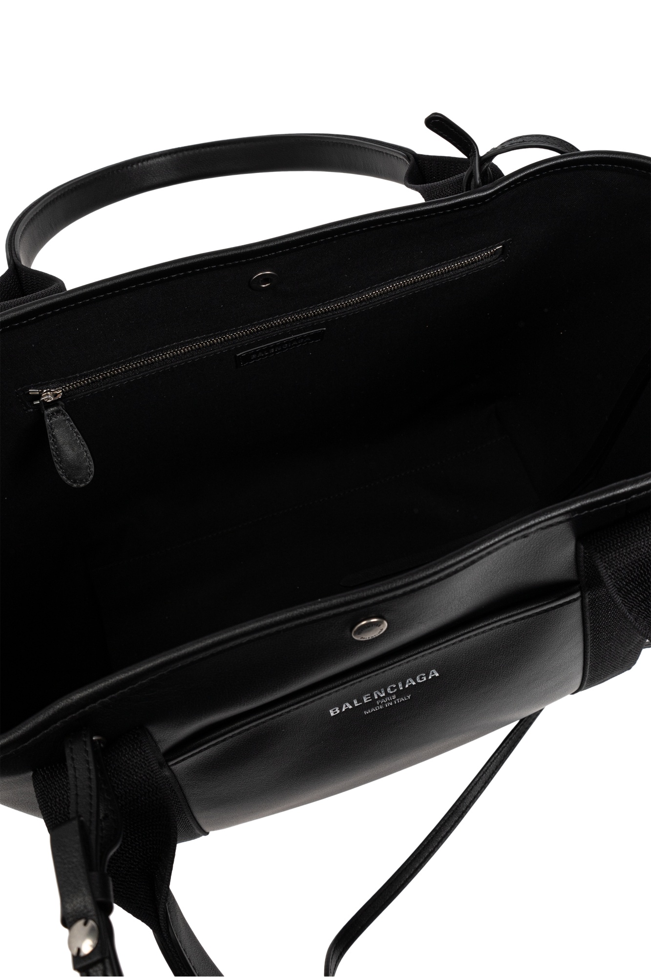 Balenciaga Black Leather Horsebit Chain Wallet In Black