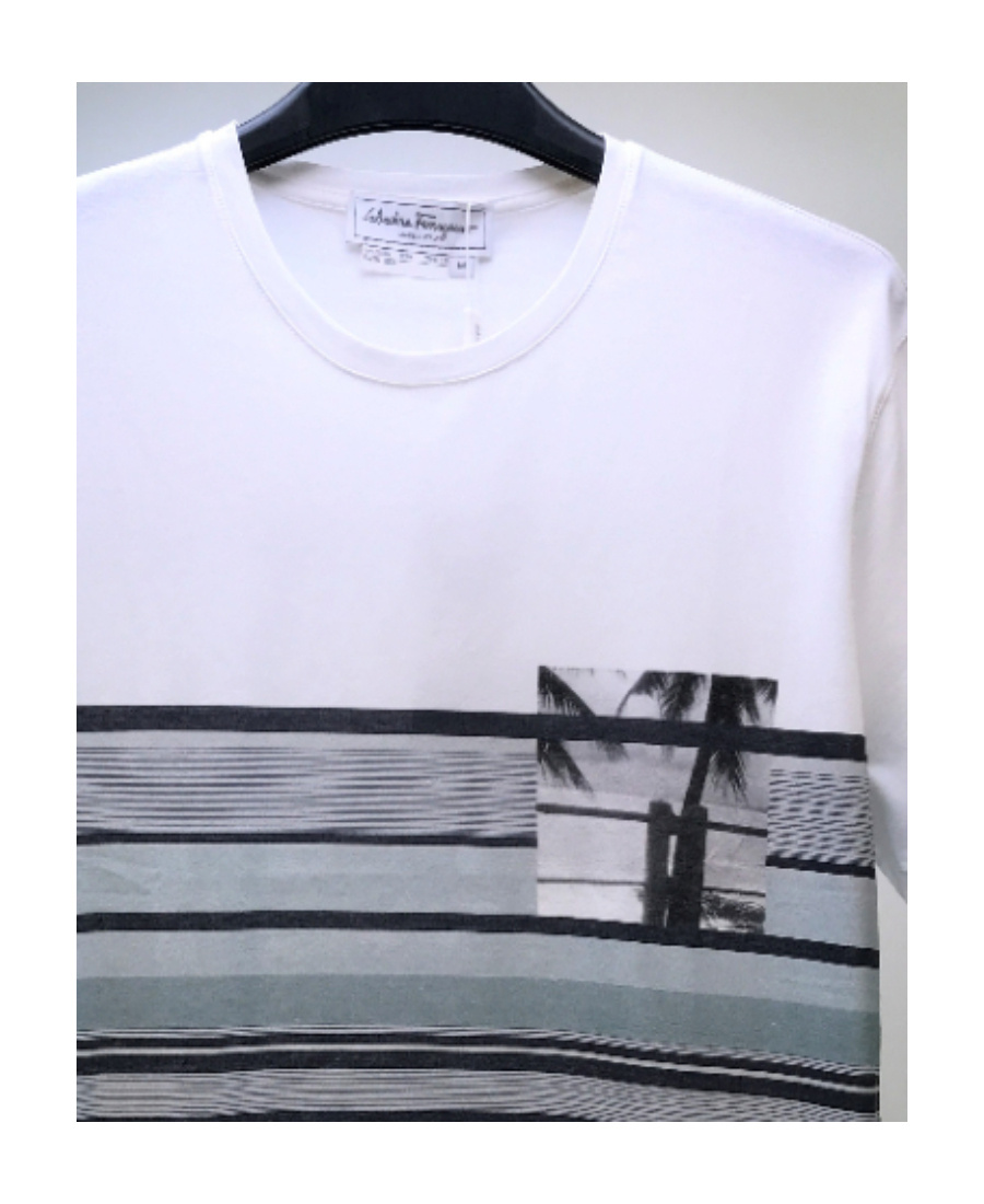 Ferragamo T-shirt With Round Neck And Short Sleeves In Gray