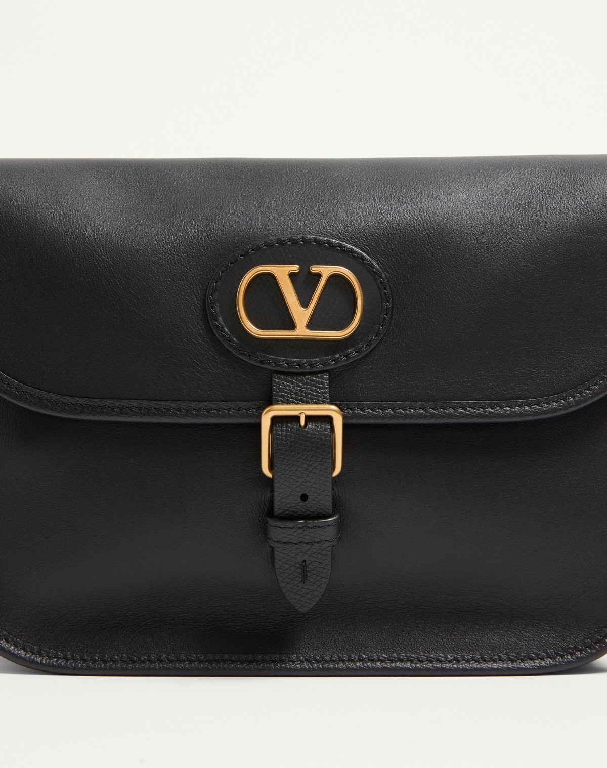 Valentino Garavani Antibes Leather Crossbody Bag Adjustable Strap In Black