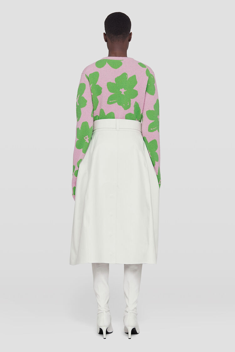 Jil Sander Floral Wool-blend Sweater In Pink