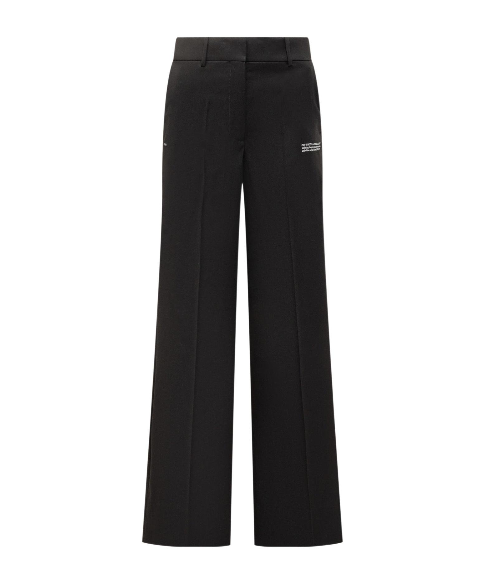 Off-white Pleat Detailed Straight Leg Pants In Black