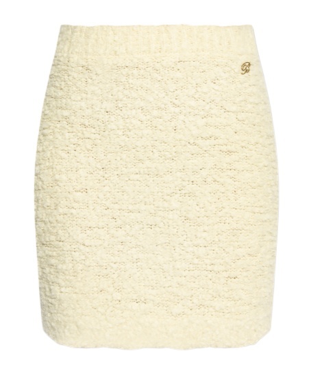 Blumarine Wool Fitted Skirt In Nude