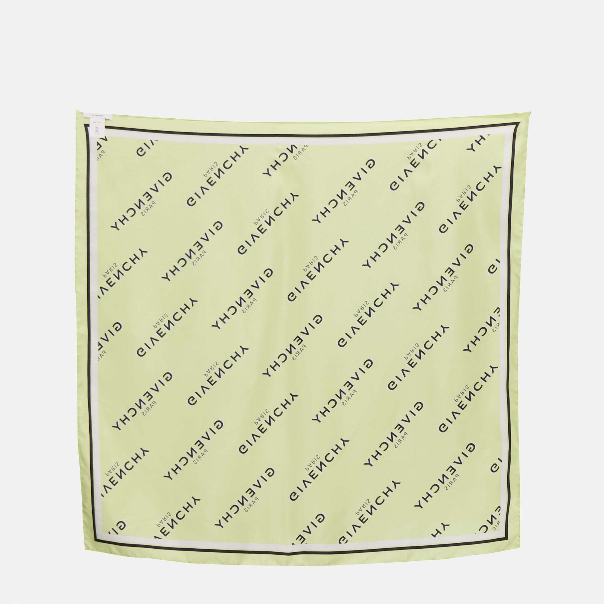 Givenchy Square Silk Scarf In Green