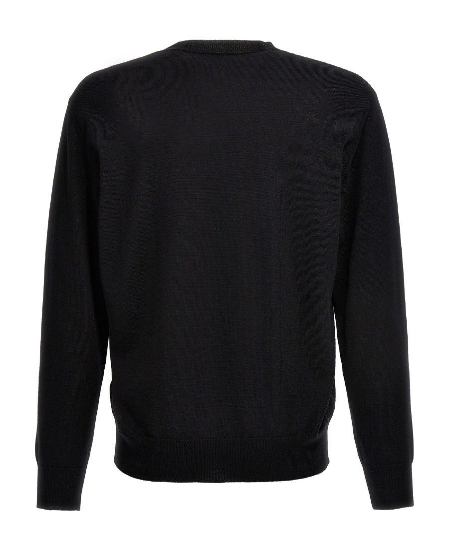 Dsquared2 D2 Leaf Wool Sweater In Black