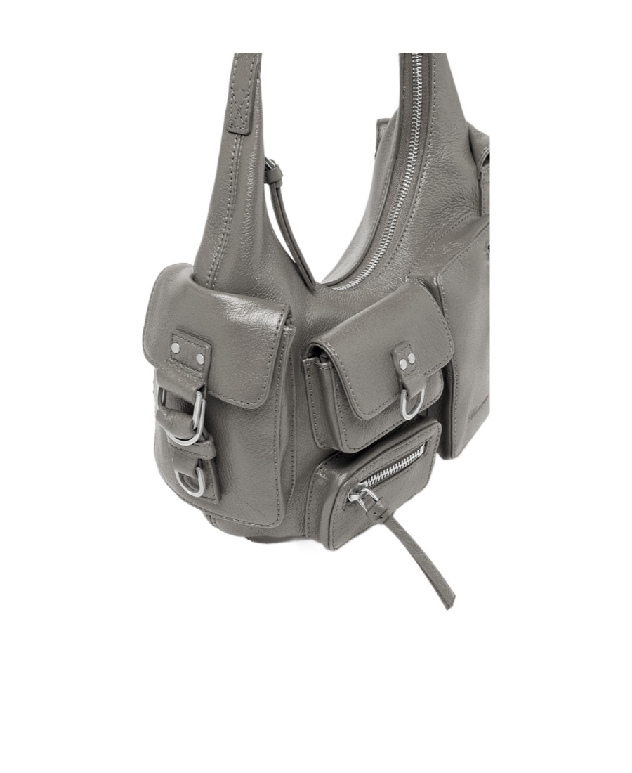Blumarine Leather Bag With Zip In Gray