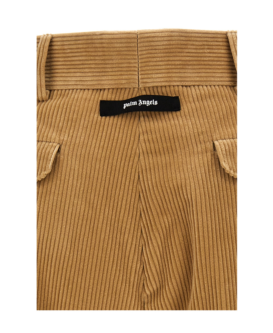 Palm Angels Corduroy Suit Tape Trousers In Brown