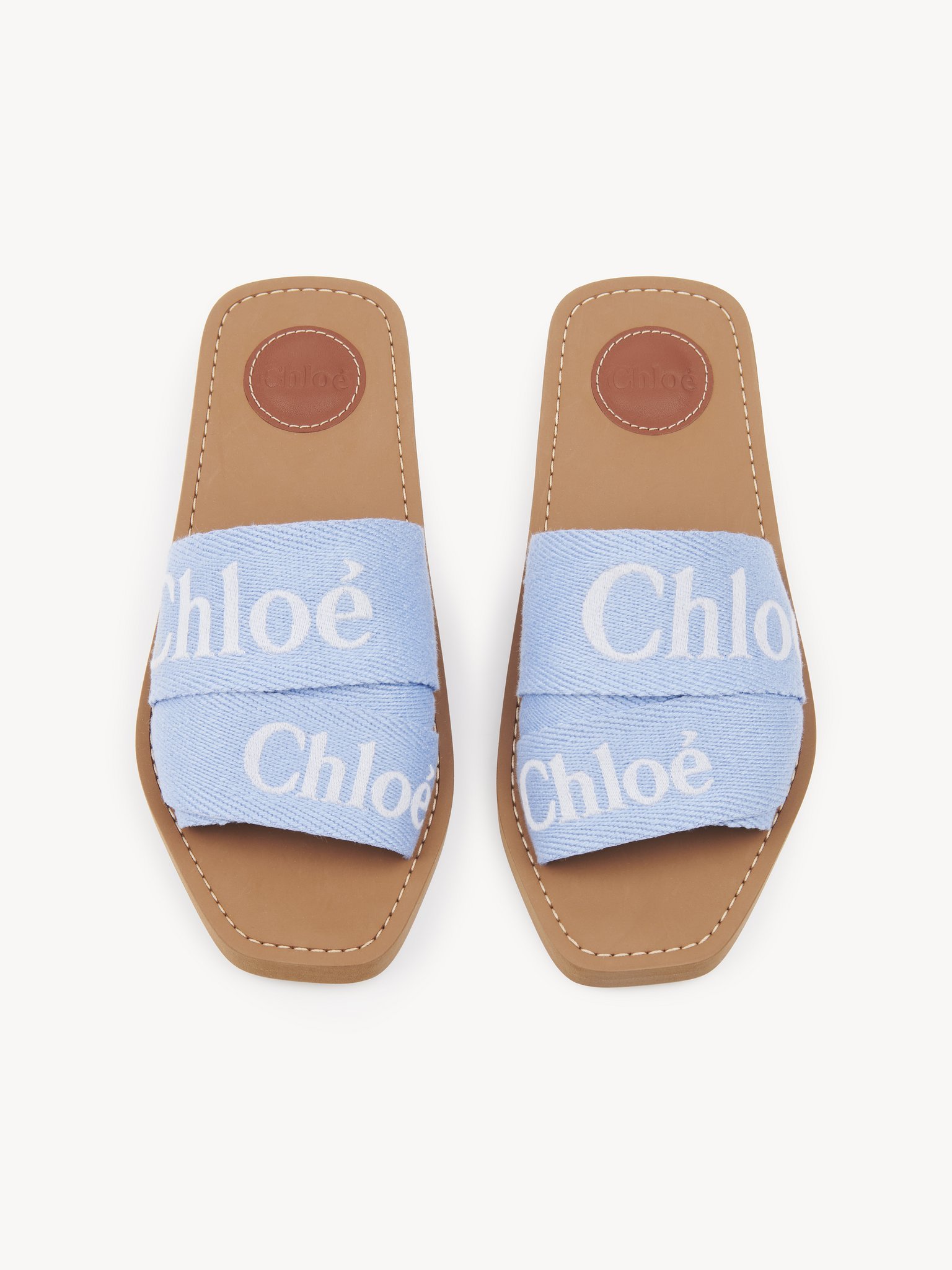 Chloé Logo-detail Flat Slides In Multi