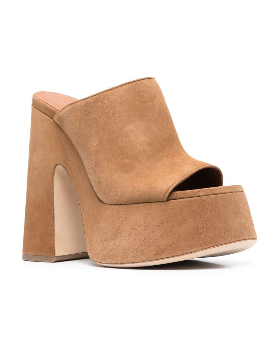 Shop Vic Matie Suede Platform 150mm Mules In Brown