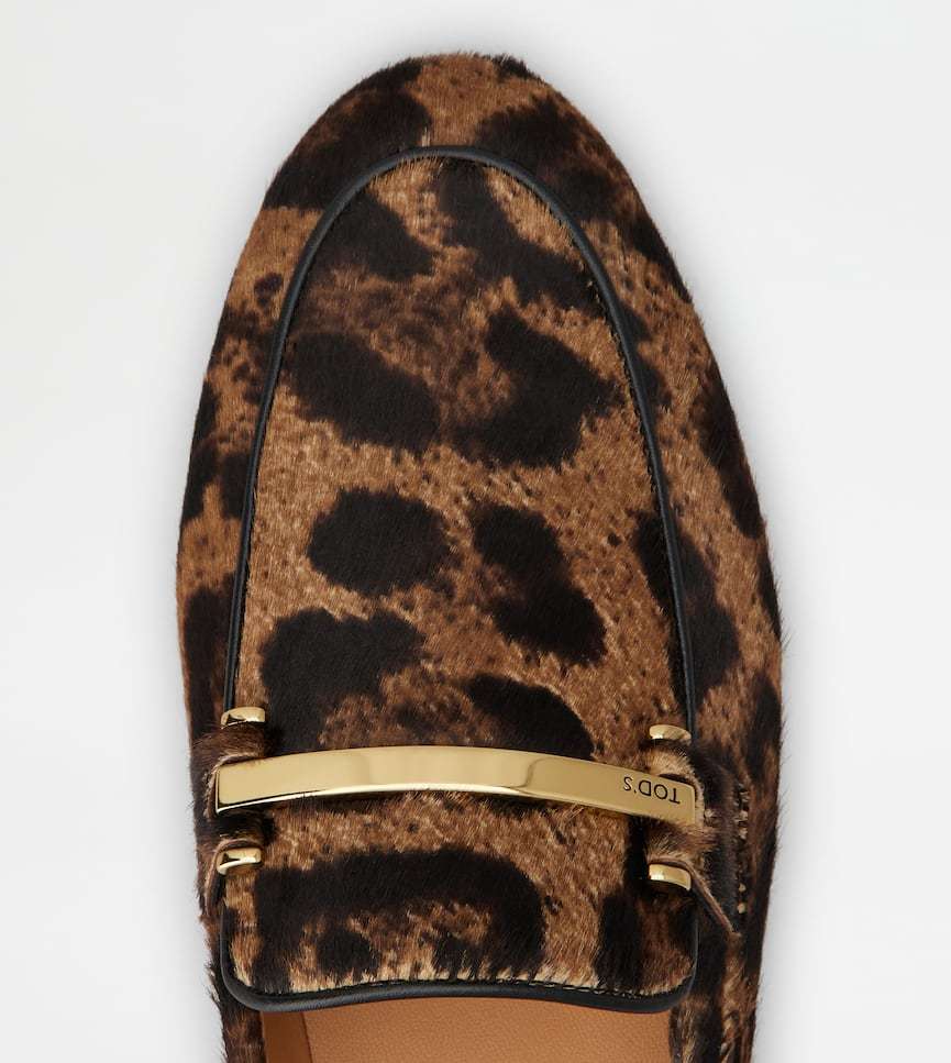 Tod's Leopard-print Calf Hair Loafers In Animal Print