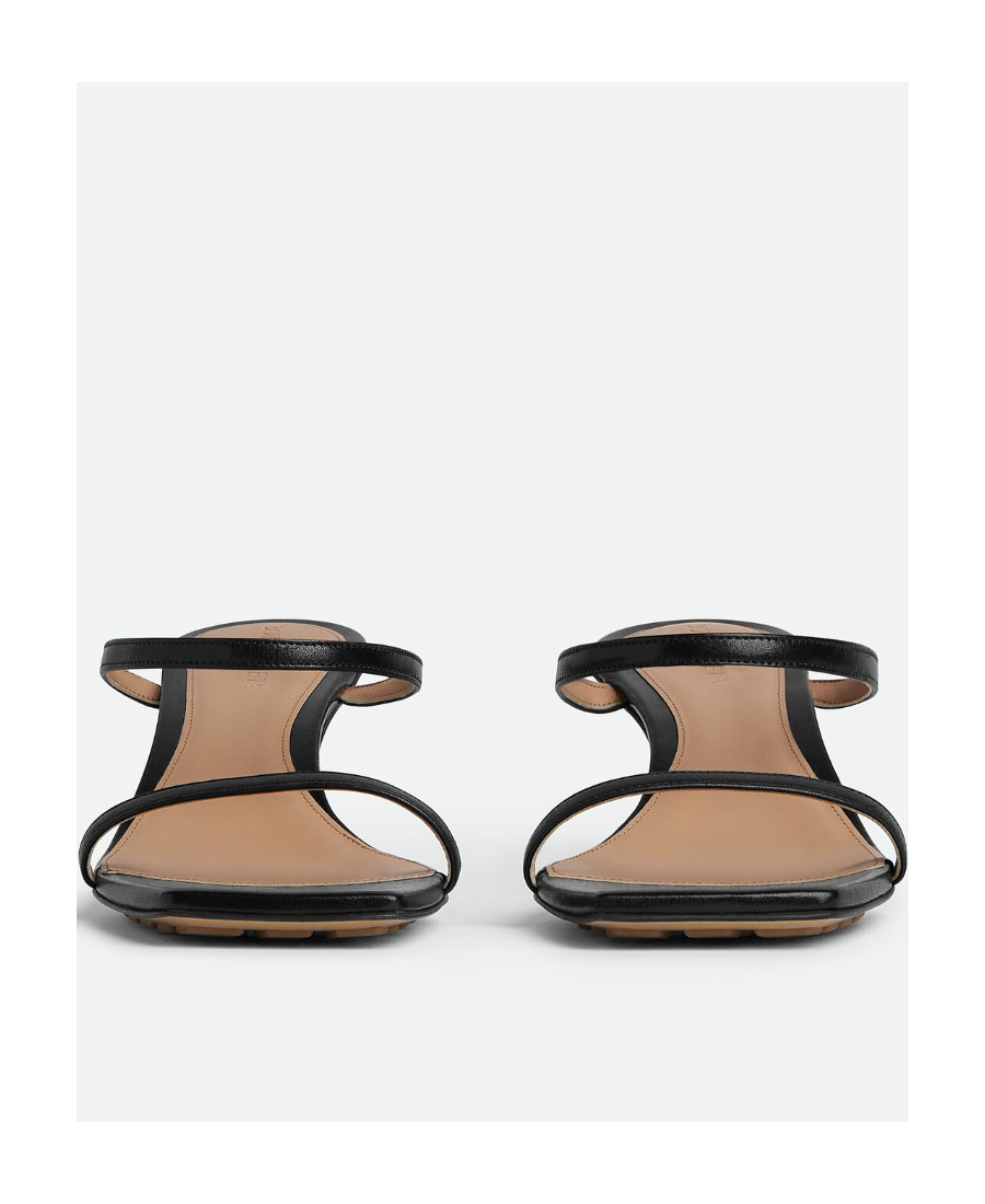 Bottega Veneta Leather Two-band Knot Slide Sandals In Black