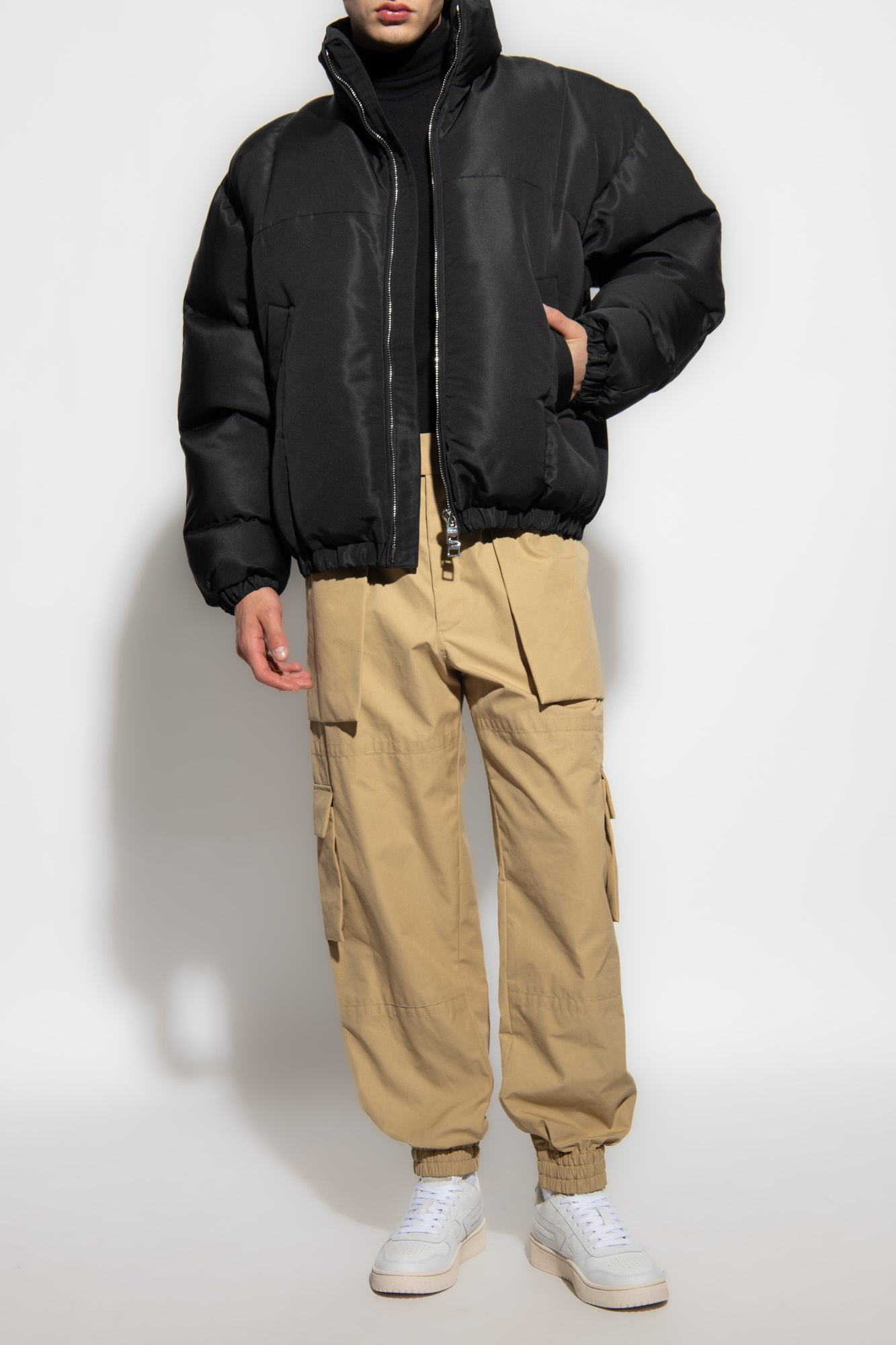 Alexander Mcqueen Funnel-neck Padded Jacket In Black