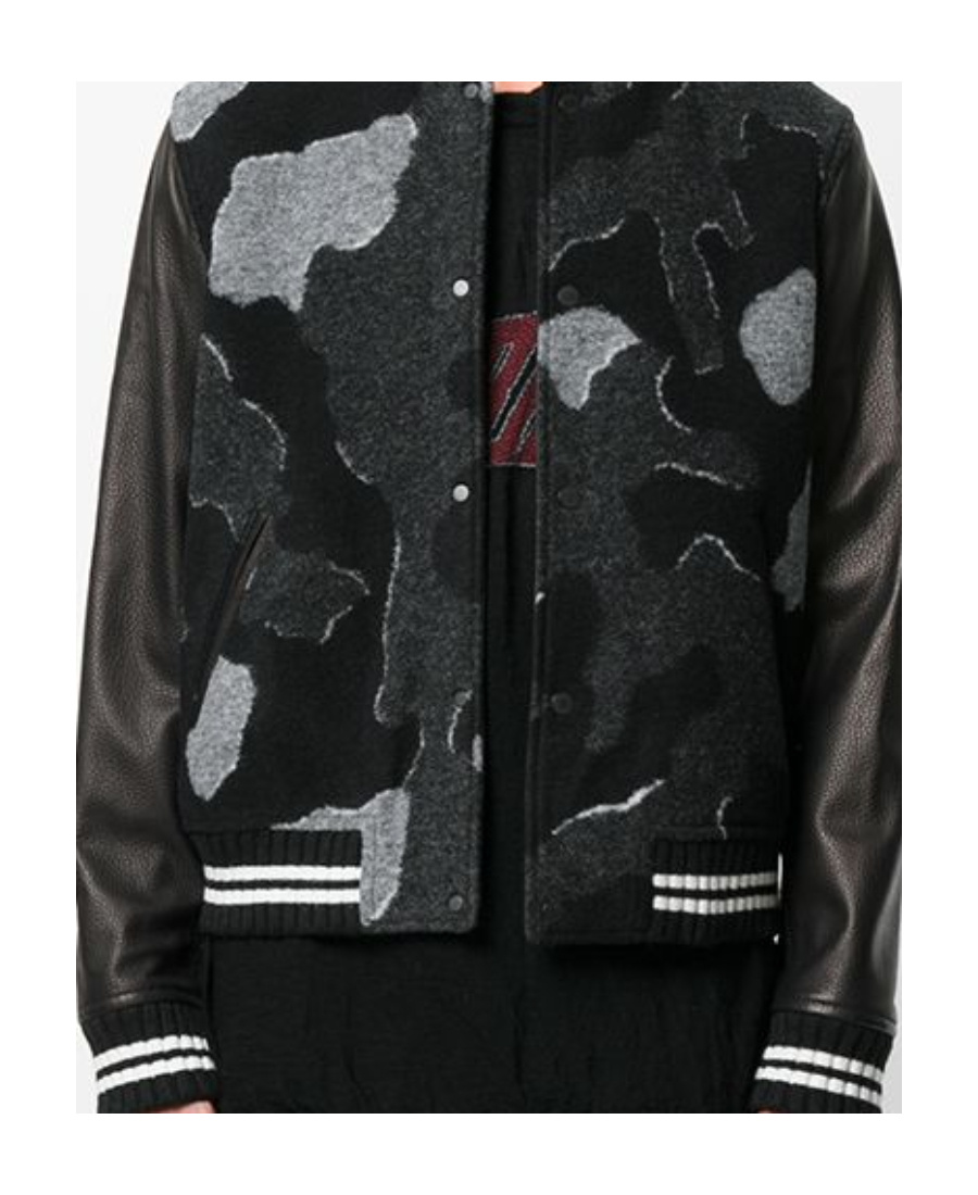 Off-white Black Logo-printed Baseball Coat In Black