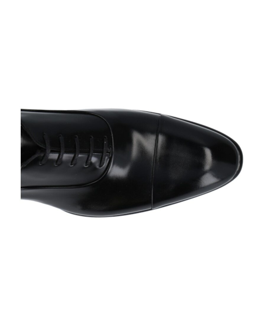 Santoni Round Toe Slip-on Oxford Shoes In Black